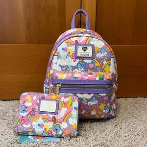 Loungefly Care Bears Backpack and Matching Wallet